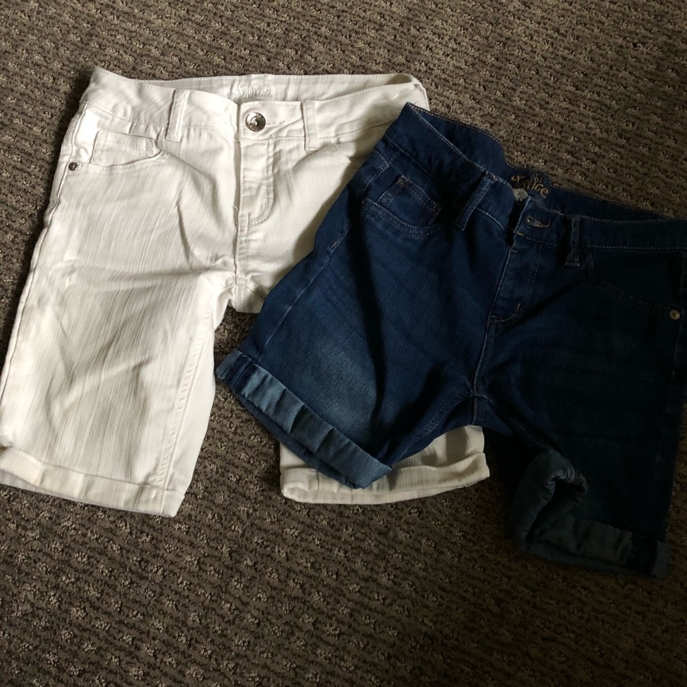 2 pairs of justice denim shorts
